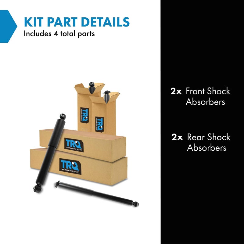 TRQ Front and Rear Shock Absorber Set Compatible with 1999-2000 Cadillac Escalade 1988-1999 Chevrolet K1500 1992-1999 K1500 Suburban 1988-2000 K2500 K2500 Suburban 1995-2000 Tahoe GMC Yukon - Image 2